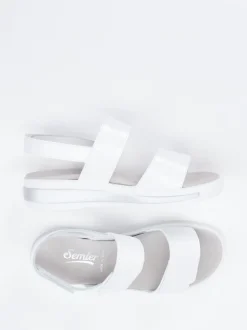 Semler – Klettsandalette aus Lackleder weiß