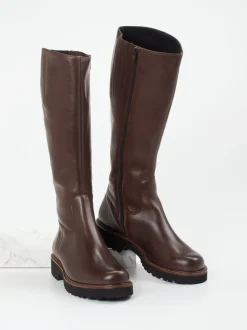 Semler – Kniestiefel aus Kalbleder in Dunkelbraun
