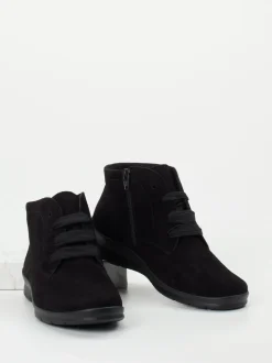Semler – Komfort-Boots aus Veloursleder schwarz