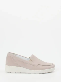 Semler – Komfort-Loafer aus Nubukleder Rosé-Beige