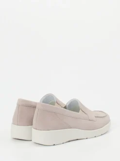 Semler – Komfort-Loafer aus Nubukleder Rosé-Beige