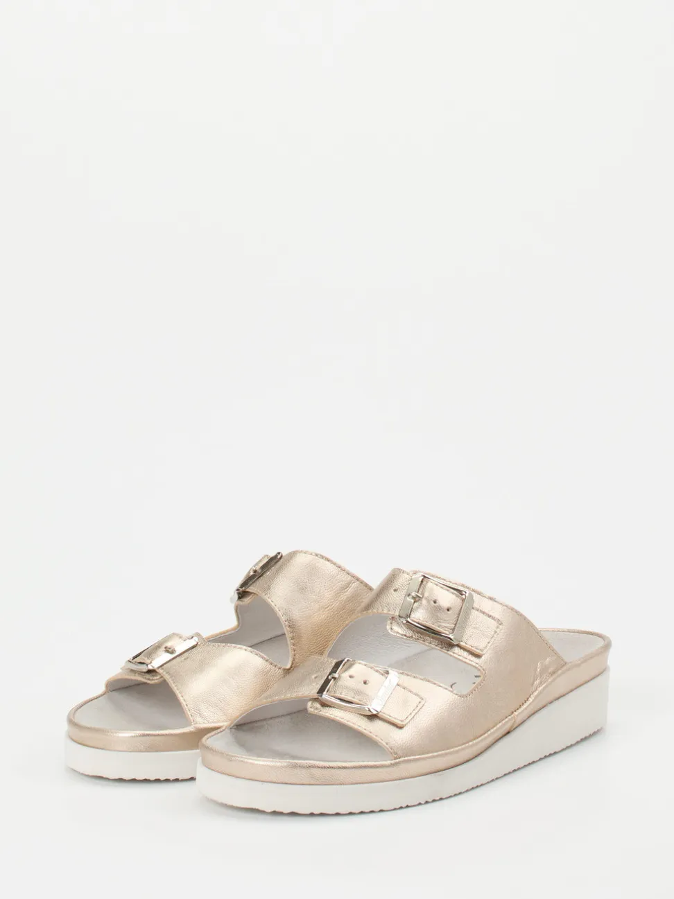 Semler – Komfort-Pantolette aus Metallicleder gold