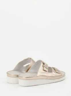 Semler – Komfort-Pantolette aus Metallicleder gold