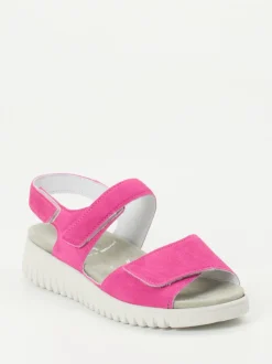 Semler – Komfortsandale aus Veloursleder pink