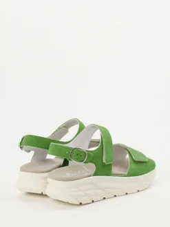Semler – Komfortsandale aus Veloursleder apfelgrün