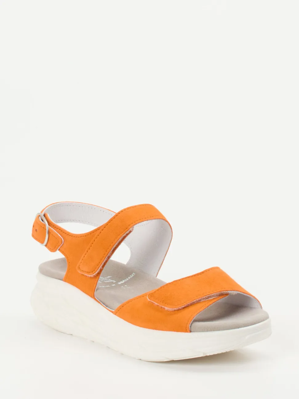 Semler – Komfortsandale aus Veloursleder orange