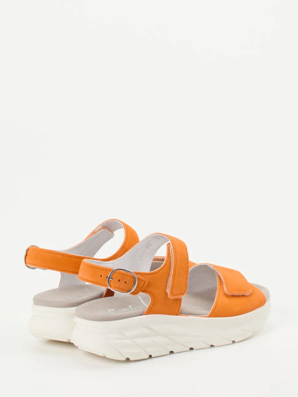 Semler – Komfortsandale aus Veloursleder orange