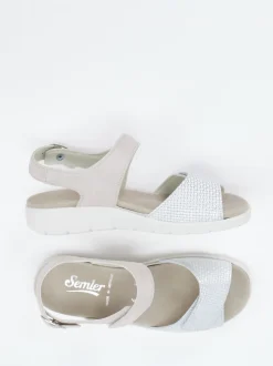 Semler – Komfortsandale aus Veloursleder grau