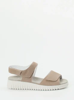 Semler – Komfortsandale aus Veloursleder beige