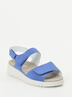 Semler – Komfortsandalen aus Veloursleder blau