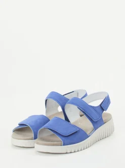 Semler – Komfortsandalen aus Veloursleder blau