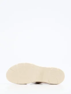 Semler – Komfort-Sandalen aus Metallic-Leder Beige