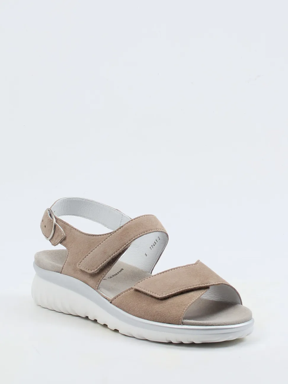 Semler – Komfortsandalen aus Veloursleder beige