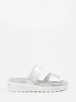 Semler – Komfort-Sandalen aus Metallicleder silberfarben