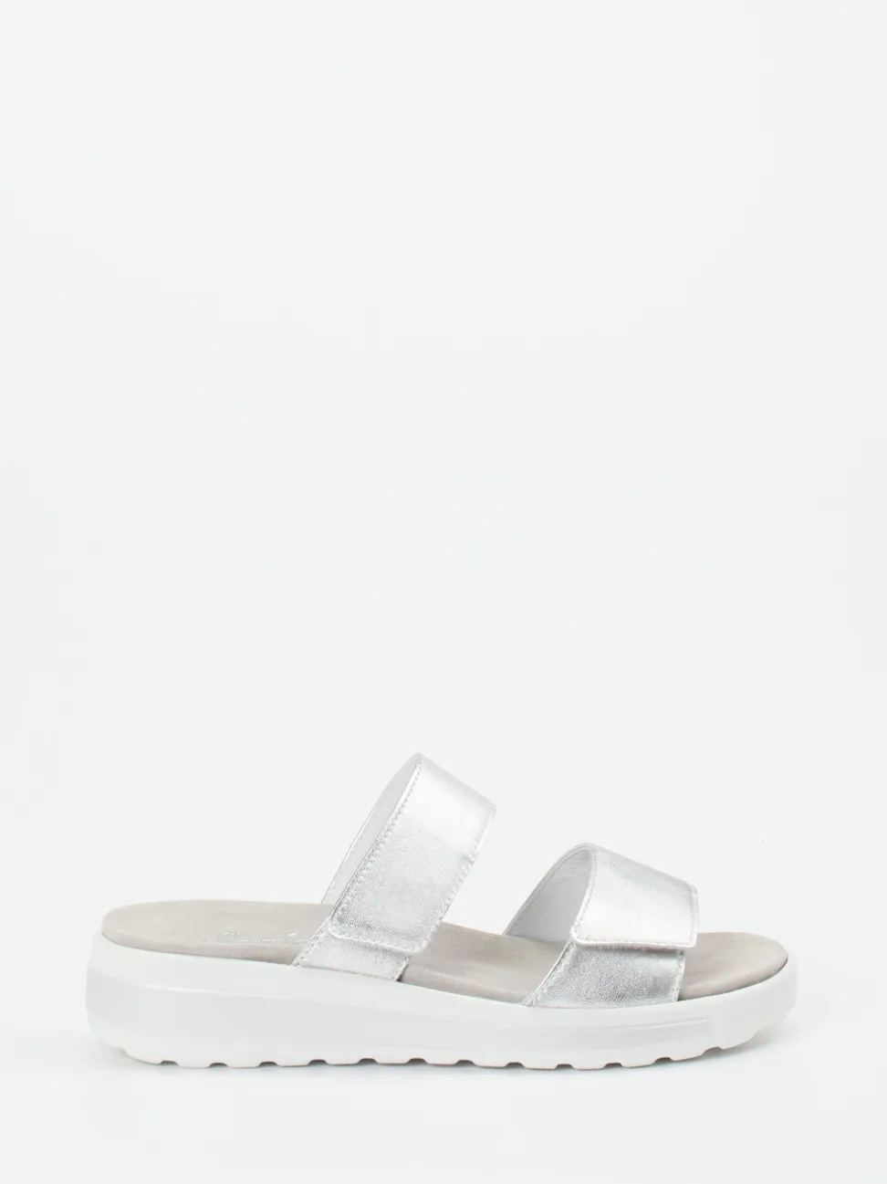 Semler – Komfort-Sandalen aus Metallicleder silberfarben