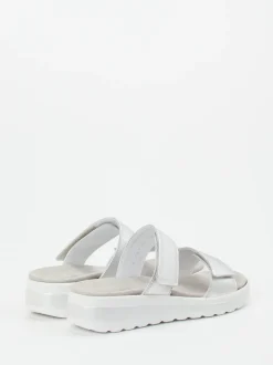 Semler – Komfort-Sandalen aus Metallicleder silberfarben