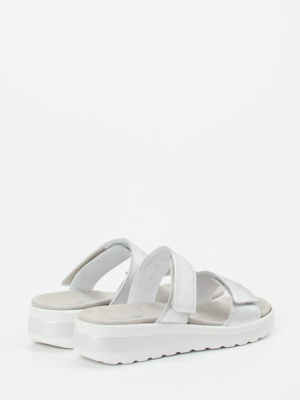 Semler – Komfort-Sandalen aus Metallicleder silberfarben
