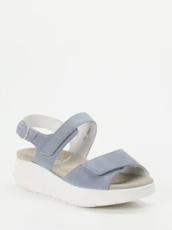 Semler – Komfort-Sandalen aus Veloursleder blau