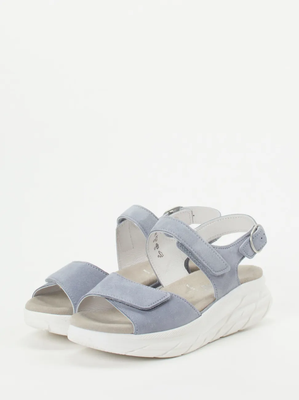 Semler – Komfort-Sandalen aus Veloursleder blau