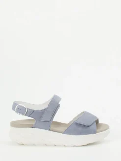 Semler – Komfort-Sandalen aus Veloursleder blau