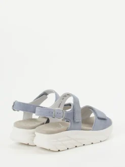 Semler – Komfort-Sandalen aus Veloursleder blau