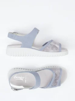 Semler – Komfortsandalen aus Kalbleder Pastellblau