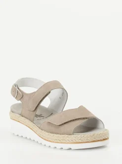 Semler – Komfortsandalen aus Veloursleder taupe