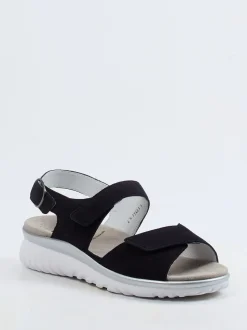 Semler – Komfortsandalen aus Veloursleder Blau