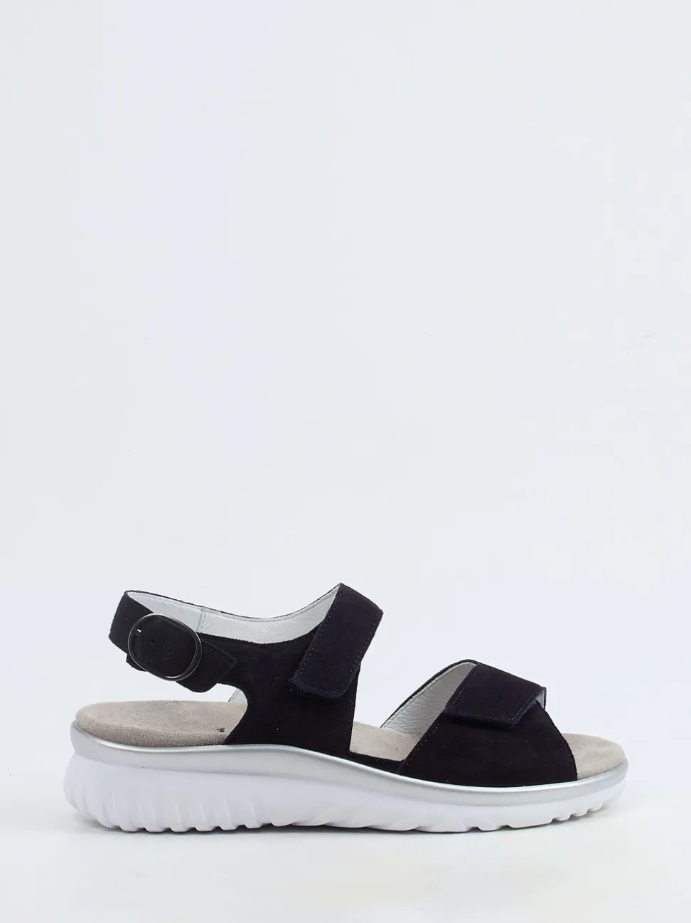 Semler – Komfortsandalen aus Veloursleder Blau