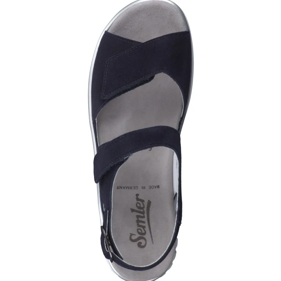 Semler – Komfortsandalen aus Veloursleder Blau
