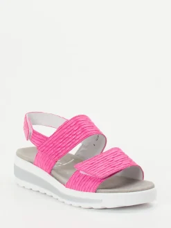Semler – Komfort-Sandalen aus geprägtem Leder pink