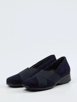 Semler – Komfort-Slipper aus Veloursleder Dunkelblau