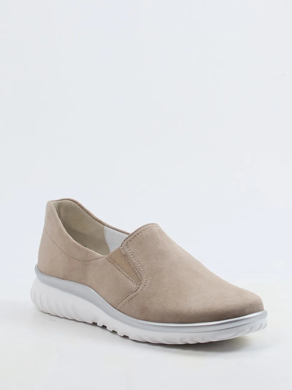 Semler – Komfort-Slipper aus Veloursleder beigegrau