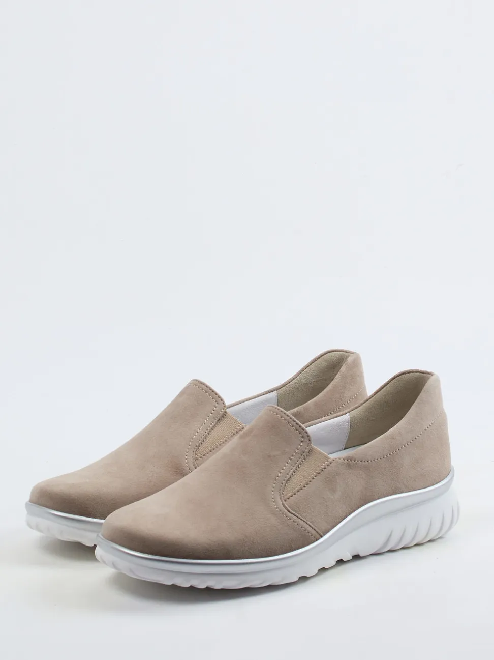 Semler – Komfort-Slipper aus Veloursleder beigegrau