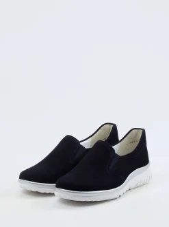 Semler – Komfort-Slipper aus Veloursleder Blau