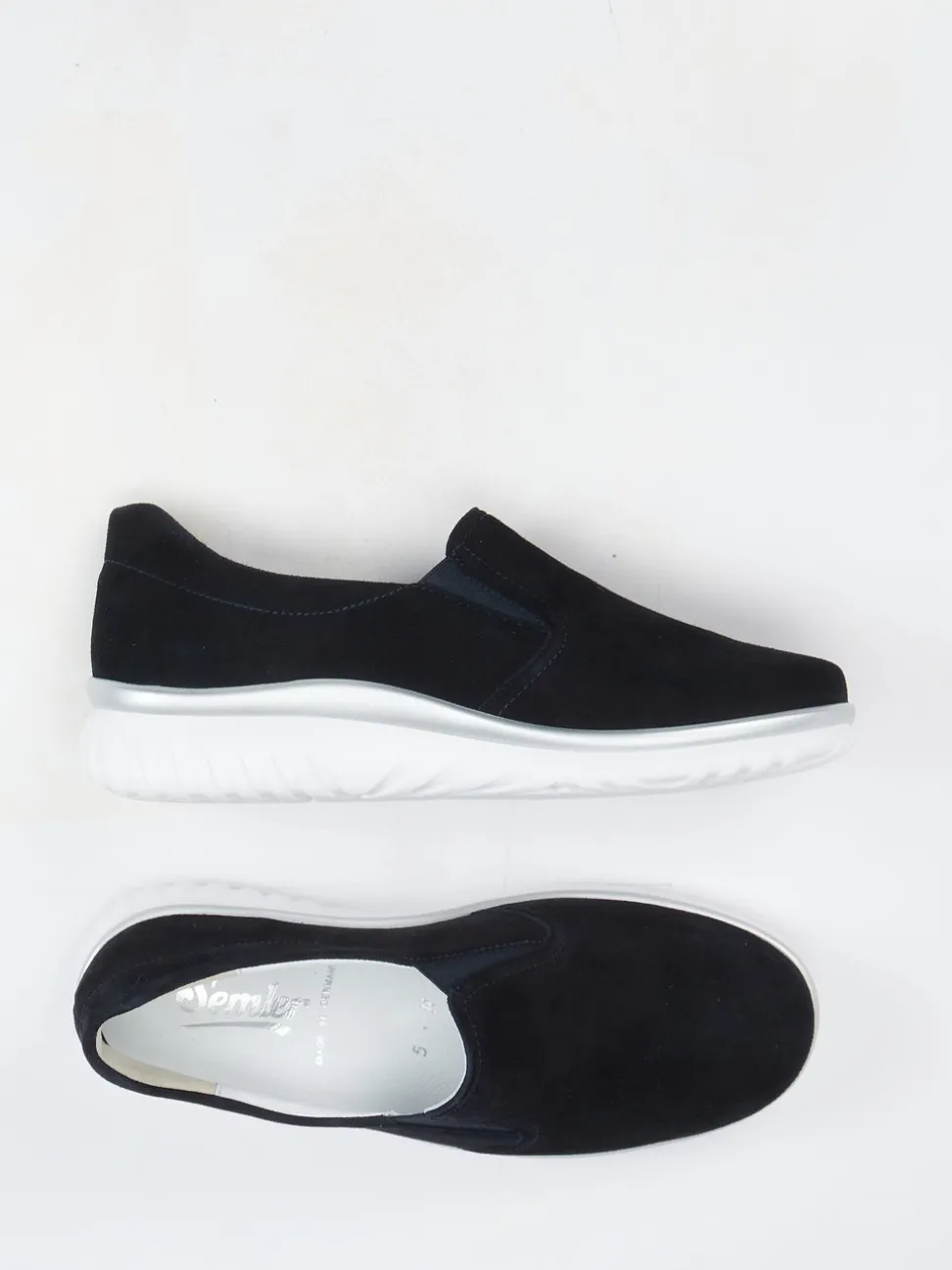 Semler – Komfort-Slipper aus Veloursleder Blau