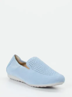 Semler – Komfort-Slipper aus Veloursleder hellblau
