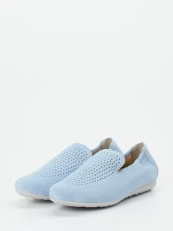 Semler – Komfort-Slipper aus Veloursleder hellblau