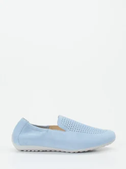 Semler – Komfort-Slipper aus Veloursleder hellblau
