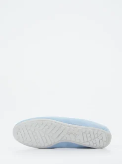 Semler – Komfort-Slipper aus Veloursleder hellblau