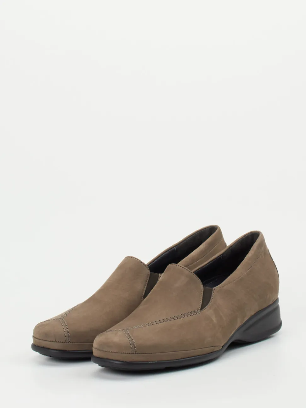 Semler – Komfort-Slipper aus Nubukleder in Taupe