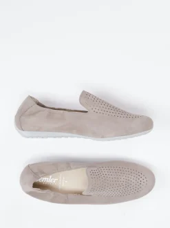 Semler – Komfort-Slipper aus Veloursleder taupe