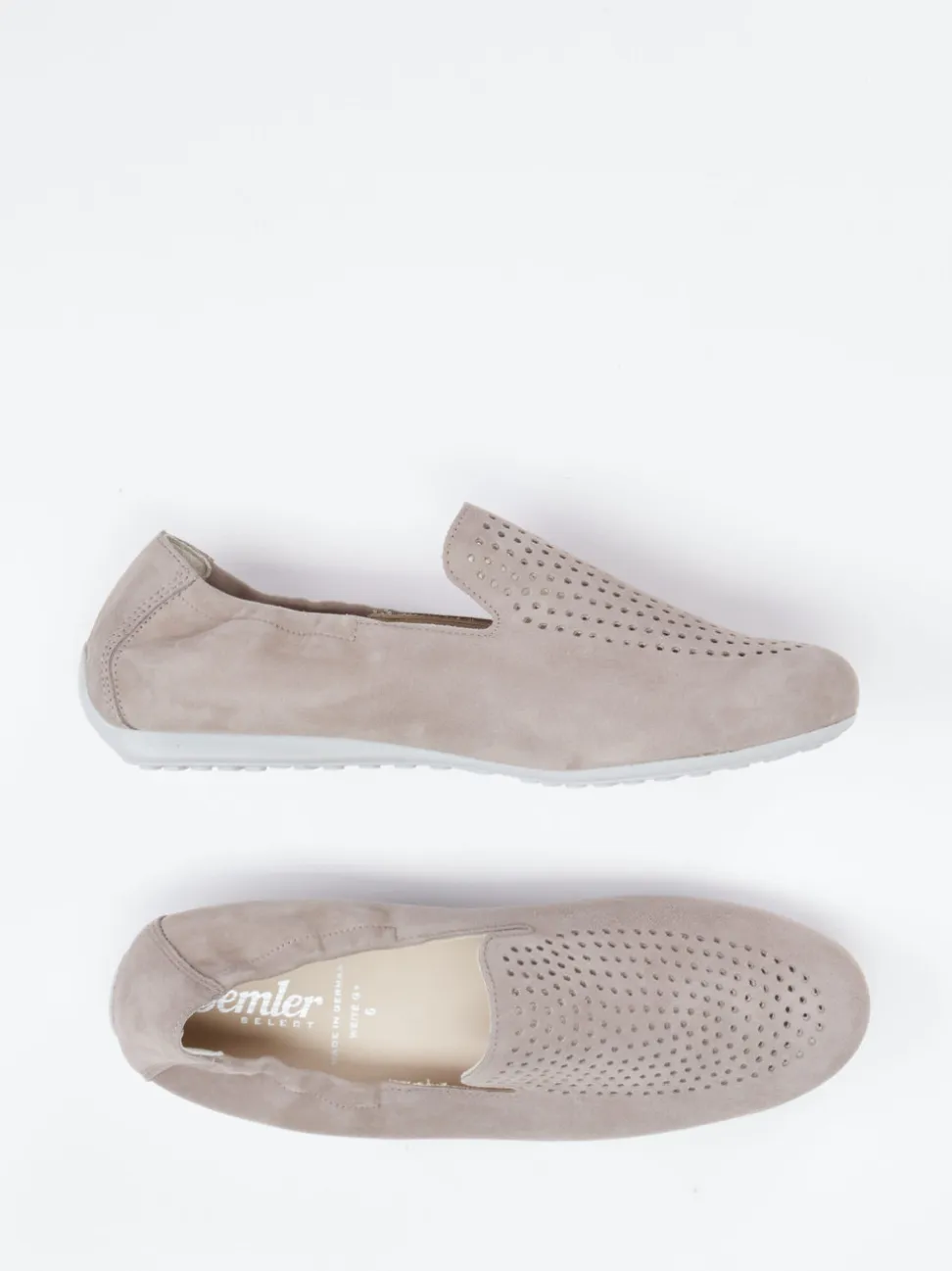 Semler – Komfort-Slipper aus Veloursleder taupe