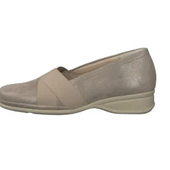 Semler – Komfort-Slipper aus Metallicleder Beige