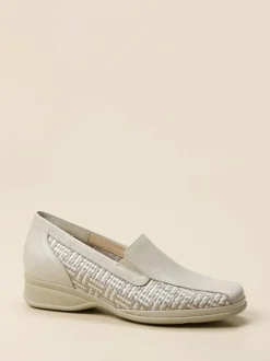 Semler – Komfort-Slipper aus Kalbleder Flechtoptik Beige