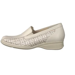 Semler – Komfort-Slipper aus Kalbleder Flechtoptik Beige