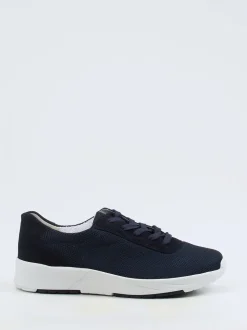 Semler – Komfort-Sneaker aus Mesh und Veloursleder Dunkelblau
