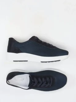 Semler – Komfort-Sneaker aus Mesh und Veloursleder Dunkelblau