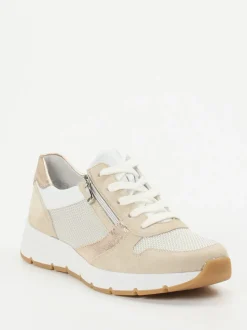 Semler – Komfort-Sneaker aus Velour/Textil beige
