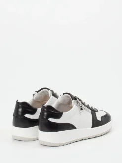 Semler – Komfort-Sneaker aus Kalbleder Weiß-Schwarz